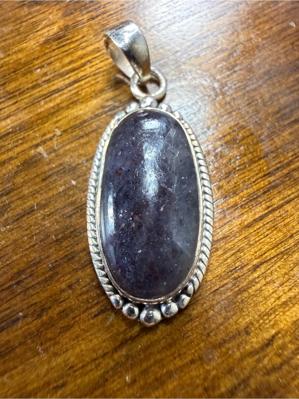 Sterling Silver Iolite sandstone Pendant